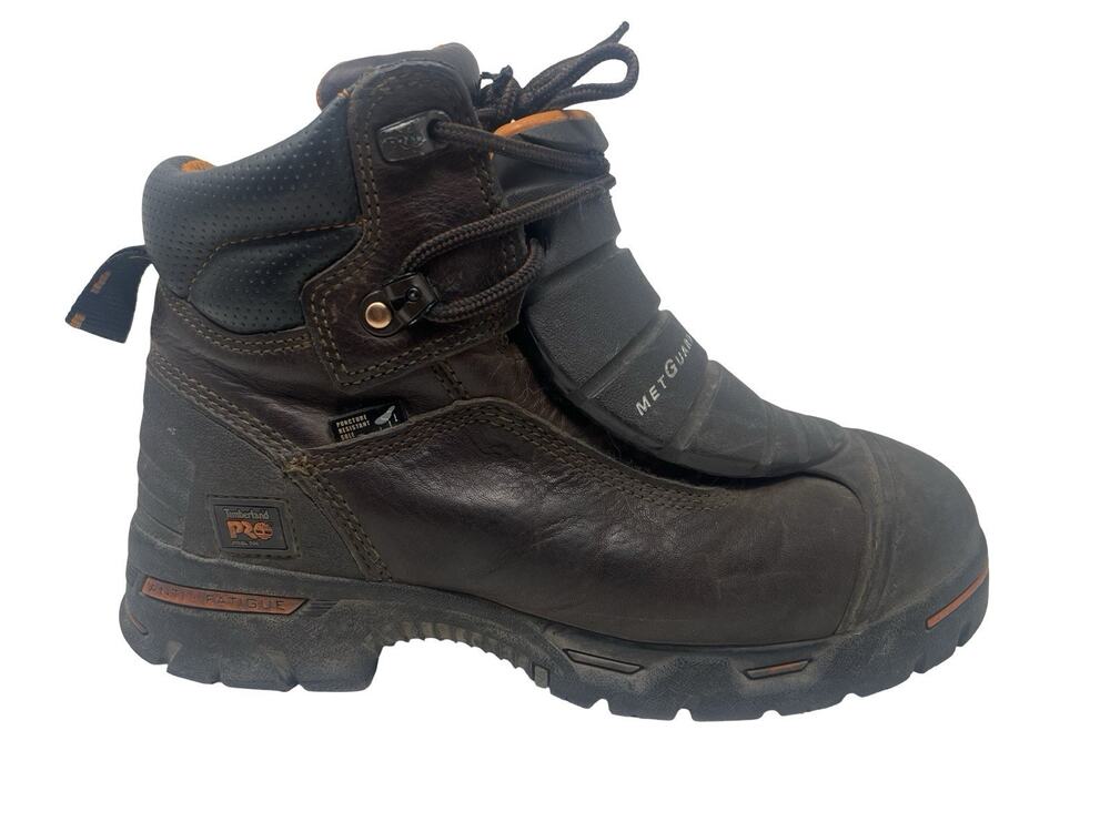 Timberland PRO 6" Steel Toe Endurance Met Guard Mens US Size 8 M Brown Boots